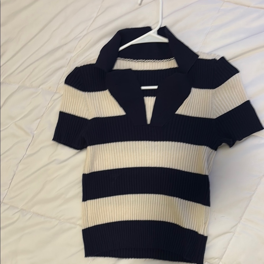 Cider Black and Cream Striped Sweater